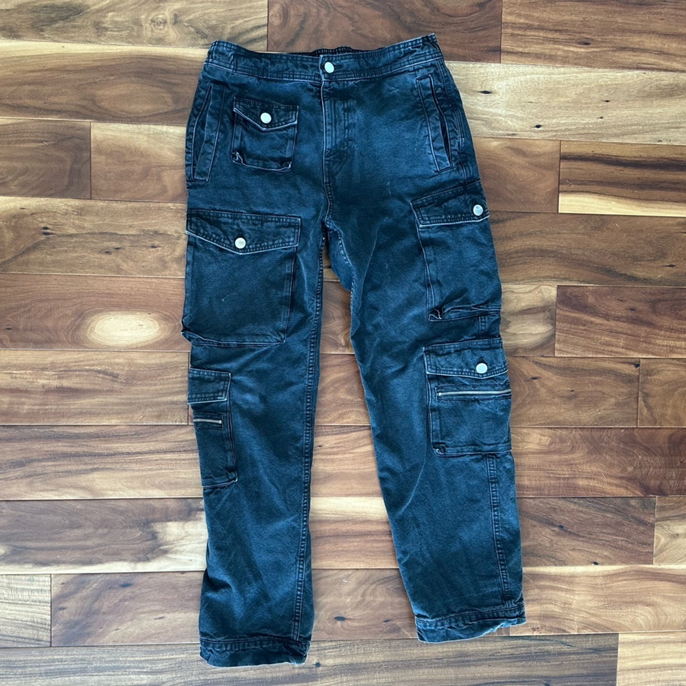 Zara Black Cargo Jeans size Medium